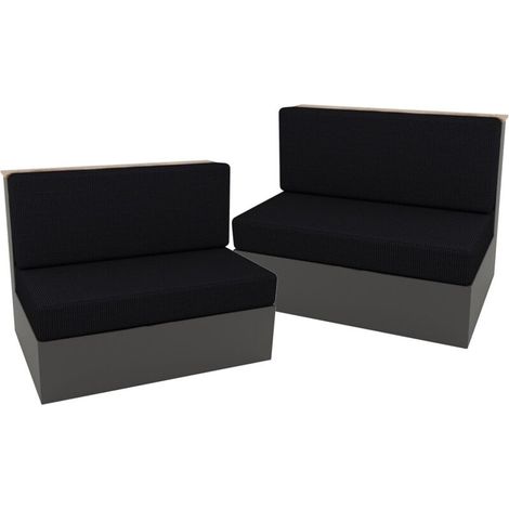 Bardusch-Lot de 2 housses canapé noires, imperméables/résistantes taches, protège 2 sièges, poils/animaux (1/5)