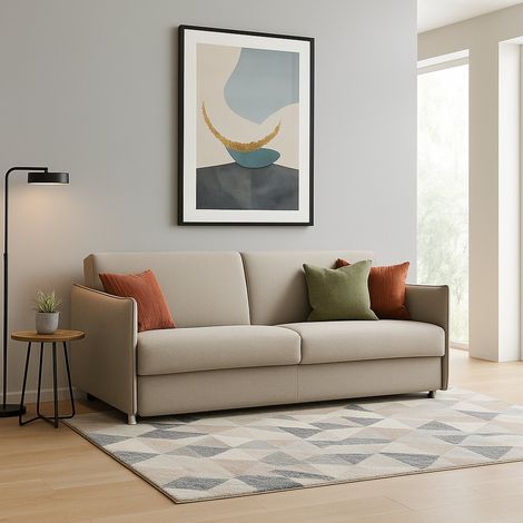 Divano Fisso 2 Posti Varedo, Sfoderabile, Idrorepellente Made in Italy, Lavabile, 180x95x90h cm Grigio Tortora (1/4)