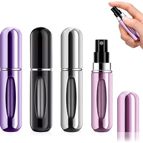 4 vaporisateurs parfum vides voyage – mini flacons réutilisables sac à main bagages de poche (1/5)
