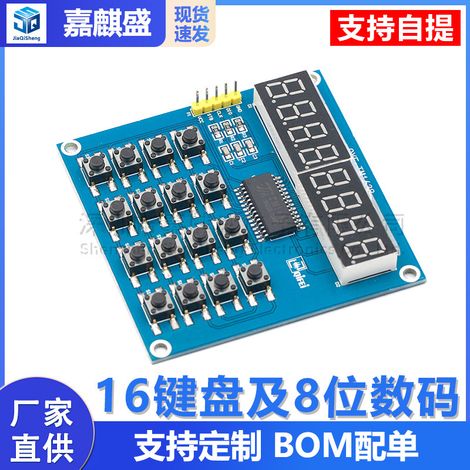 Modul mit 16 Tasten und 8-stelliger LED-Anzeige, TM1638/3-Draht-Steuerung/Mikrocontroller-Erweiterung (1/5)