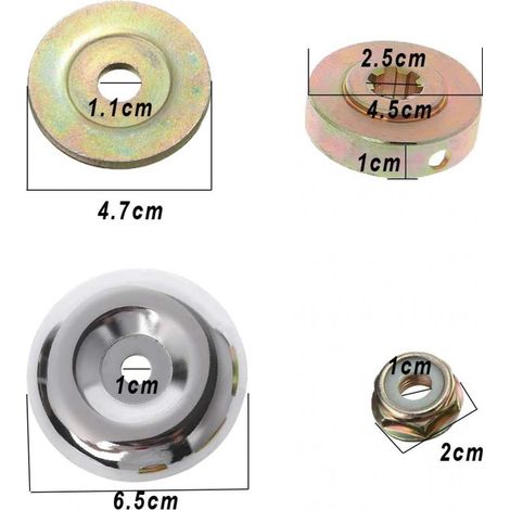 Set di accessori universali da 8 pezzi per testine di decespugliatore con 5 dadi di fissaggio per la testina di taglio. (1/5)