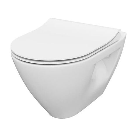 Cersanit Mille randlose wandhängende Toilettenschüssel mit Softclose-Deckel, Weiß (S701-454-ECO)