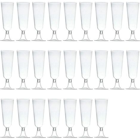 Verre à Champagne Jetable - Plastique Dur - 25 Flûtes - Incassable - Design Élégant - BPA Free (1/4)