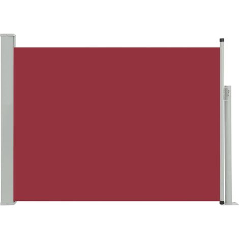 Auvent paravent store brise-vue latéral rétractable de patio jardin terrasse balcon protection visuelle écran 120 x 500 cm rouge