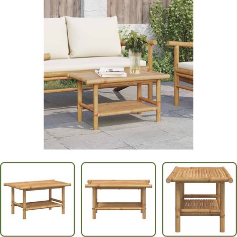 Rangement extérieur - Table basse 70x40x35 cm bambou (1/5)