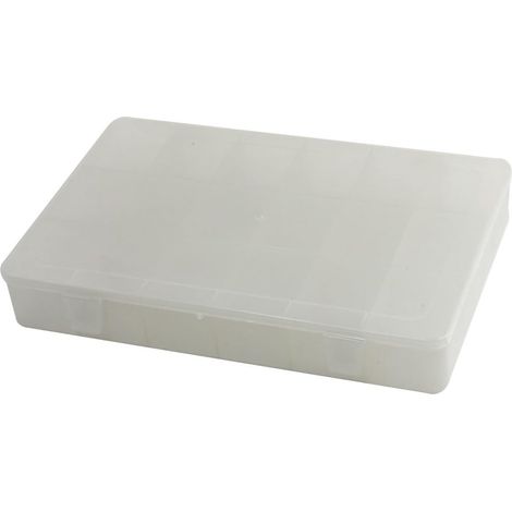 Abnehmbare 18 Steckplätze Klarweiß Komponenten Aufbewahrungsbox Halter 275mm x 190mm 40mm
