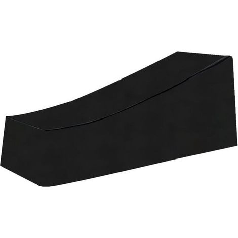 Housse de bain de soleil noire 210 x 75 x 40 cm, inclinable, imperméable, résistante aux UV et au vent, pour l'extérieur. (1/5)