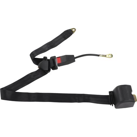 Ceinture de sécurité auto 3 points réglable en nylon noir, universelle pour karting, voiturette de golf et camion. (1/5)