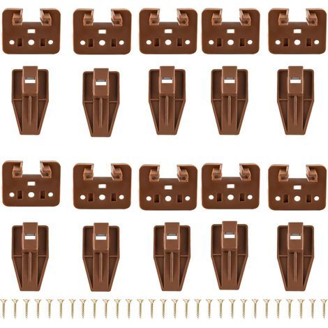 Glissières et guides de tiroir en plastique compatibles, lot de 10 glissières à fixation centrale pour tiroirs de commode (1/5)