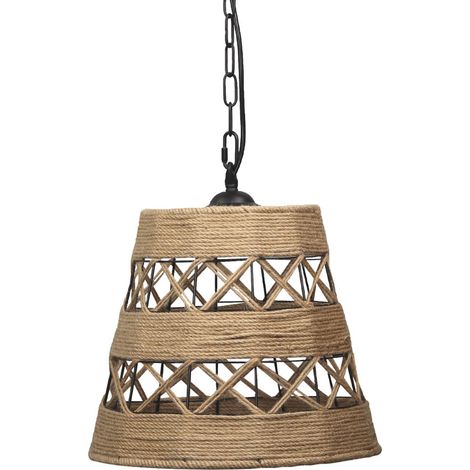 Suspension bohème ALMA Rope E27 115cm noir/brun Polux (1/5)