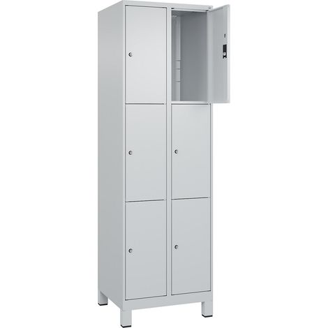 C+P, Vestiaire à 3 casiers Classic PLUS, 2 compartiments, gris