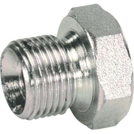 Douille de réduction mâle 1/2' – femelle 3/8' Gaz – Lot de 2 – Dimensions 23mm x 14mm – Pour connexions tuyauteries gaz (1/2)