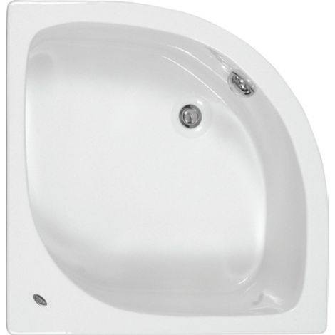 Baignoire d'angle acrylique MYKONOS 90x90 cm-Blanc-Blanc-90 --