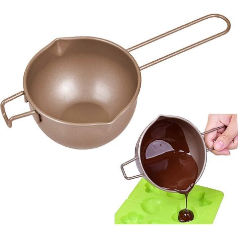 Beurre, bain-marie, récipient pour faire fondre le chocolat, poignées, ustensiles, pot à fondre le chocolat, pot à fondre le fromage et le caramel (1/5)