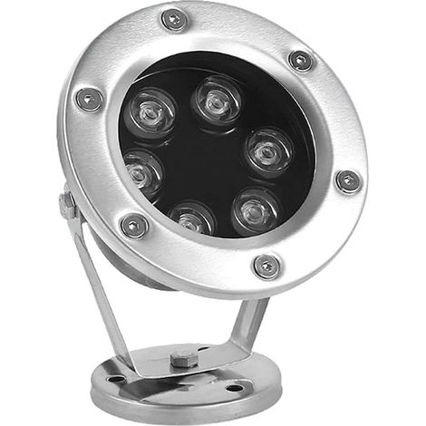 Lumières LED Submersible IP68 Étanche Piscine Spot Lumière 24V LED Projecteur Sous-Marin Plein Acier Inoxydable Couleur Paysage Éclairage (Lumière rouge,6W)