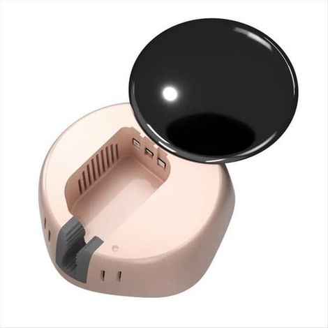 Mini boîte de stérilisation portable rechargeable UVC pour brosses à dents, stérilisateur de brosses à dents rose (1/5)