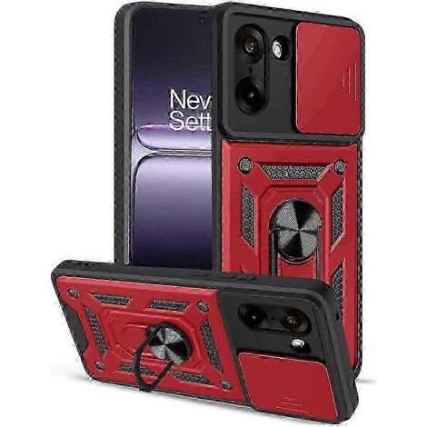 JIAJIEFANG Schutzhülle kompatibel mit OnePlus Nord CE5 5G mit verschiebbarer Kameraabdeckung, hergestellt aus Polycarbonat und TPU, und integriertem Ständer. (1/5)