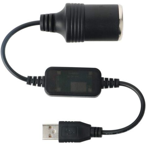 USB-A-Stecker auf Buchse, Zigarettenanzünder-Kabelkonverter 12 V, Auto-Buchse-Konverter, Auto-Zigarettenanzünder-Buchse für GPS E-Dog