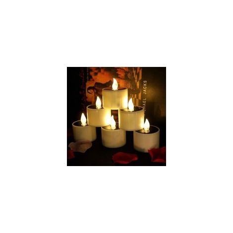 6 bougies à thé LED sans flamme solaires scintillantes pour Noël, décoration de la Saint - Valentin, Centre de fête, anniversaire, mariage