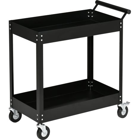 Carrello Porta Attrezzi Utensili da Lavoro 84,5x38x84 cm in Acciaio Nero (1/5)