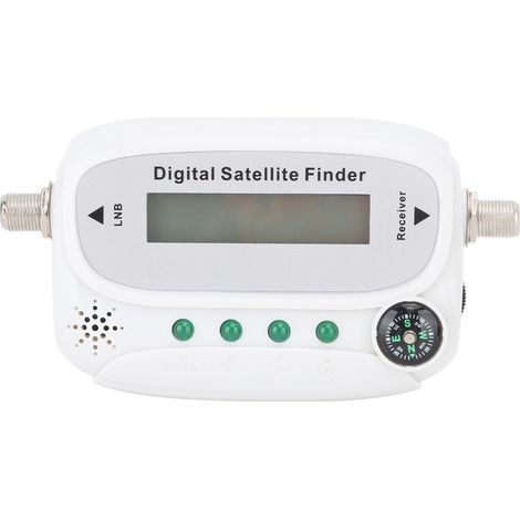 Jeffergarden Buscador de satélite digital, medidor de intensidad de señal de antena de TV con brújula y alarma de zumbido, 13-18 V CC