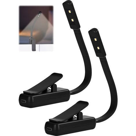 Lot de 2 lampes lecture LED rechargeables à intensité variable (1/5)
