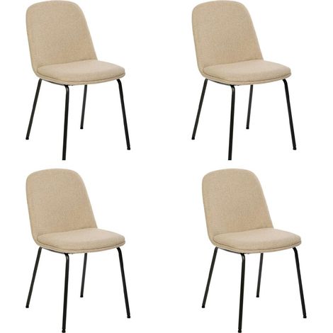 Lot de 4 Chaises Design "Neora" 82cm Beige (1/4)