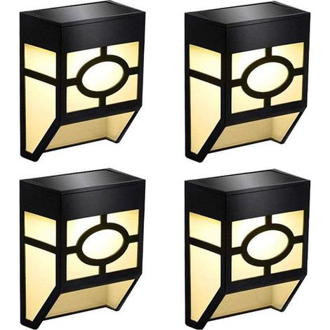 Lampe Solaire Extérieur Jardin, LED Lumière Solaire Etanche éclairage Solaire sans Fil lampe mural pour Patio, Clôture, Cour, Jardin, Garage, Escalier, Porte Blanche/Changement de Couleur (1/5)