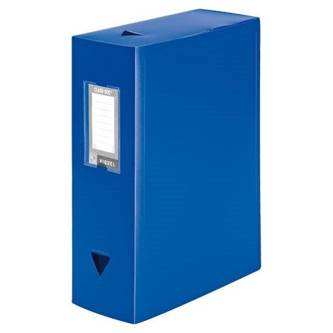Boîte de classement plastique Viquel Essentiel dos 10 cm - bleue - Lot de 8 (1/2)