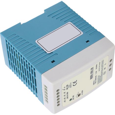 BERM DIN-Schienen-Schaltnetzteil MDR-100-24, Ausgang 100 W/24 V/1,3 A, Eingang 100–240 V AC (1/5)