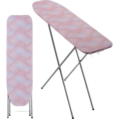 Tabla de planchar plegable, tablero de partículas con acolchado de espuma de 3 mm, dimensiones 104 x 30 cm, ajuste de altura en tres posiciones, peso 3,2 kg, funda de algodón extraíble. (1/5)