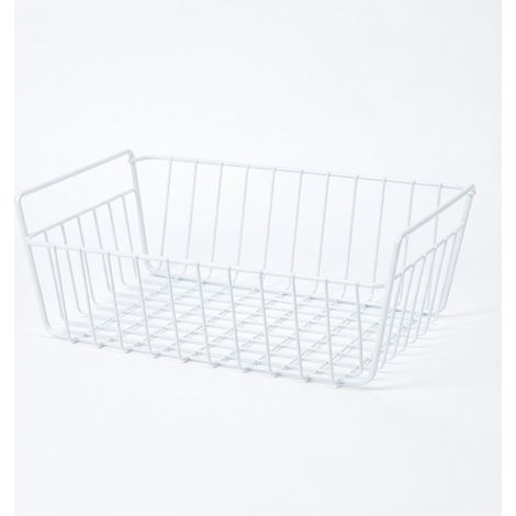 Panier suspendu en metal, blanc creme, pour cuisine (1/5)
