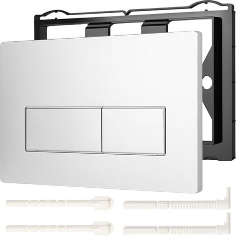Plaque de Commande WC Compatible avec les Plaques de Commande Geberit Sigma UP300/UP320, Double Chasse D'eau, Dimensions de la Plaque 245 × 164 mm, Livrée avec Kit de Levier de Chasse et Cadre (1/5)