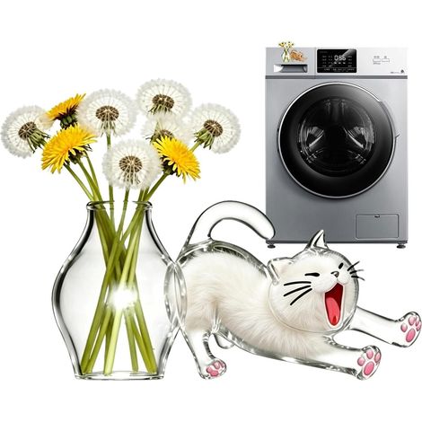 Porte-chat Souvenir décoratif aimanté transparent et esthétique Vase aimanté porte-frigo Pour Maison Cuisine Bureau École Casier Fenêtre Tableau Blanc Collègues (1/5)