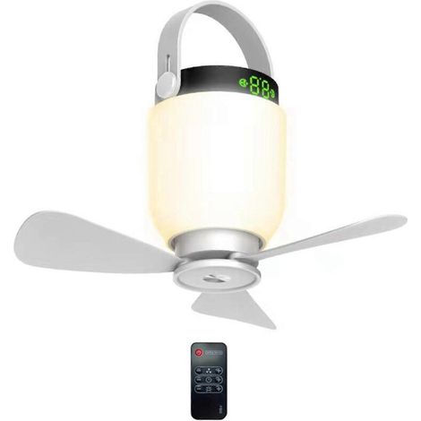 Ventilateur de plafond USB 8000 mAh avec affichage numérique, télécommande rechargeable et minuterie (1/5)