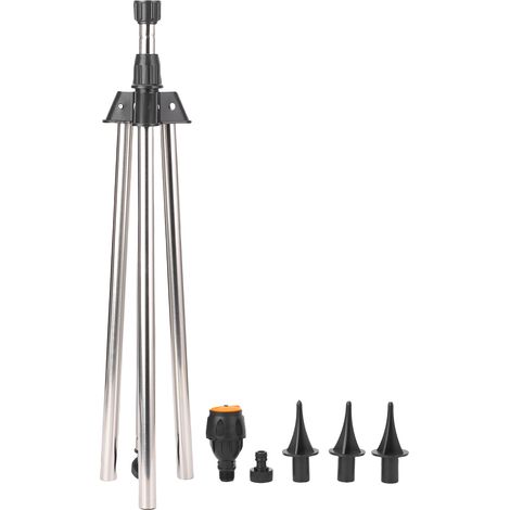 Arroseur rotatif sur trépied à rotation à 360 degrés, couvrant une grande surface, à hauteur réglable, pour pelouse, jardin et cour (1/5)
