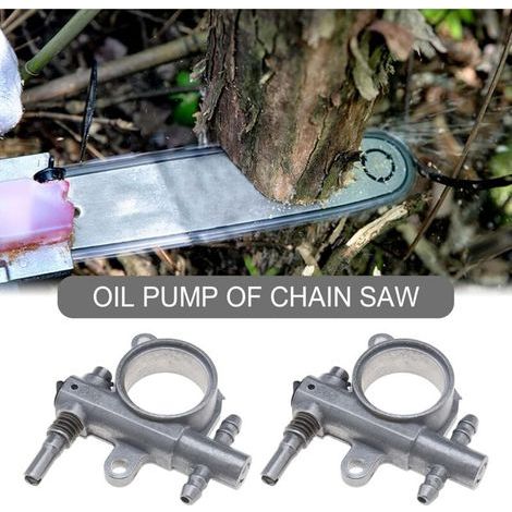 Lot de 2 pompes à huile pour tronçonneuse avec engrenage à vis sans fin compatible avec tronçonneuse 25 CC/38 CC 2500/3800 pièces de rechange pour outils électriques d'extérieur (1/4)