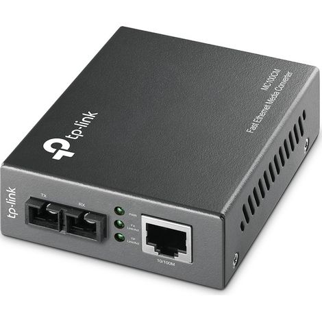 TP-Link MC100CM Fast Ethernet Media Converters, Multimodale, SC, 100BASE-FX, Colore Nero (1/3)