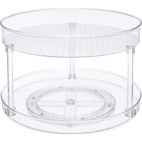Plateau de rangement tournant transparent à 2 niveaux - 30,5 cm (1/5)