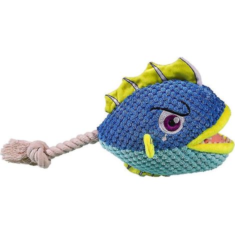 Jouet à mâcher interactif en peluche en forme de requin qui couine, pour chien, pour lutter contre l'ennui. (1/4)