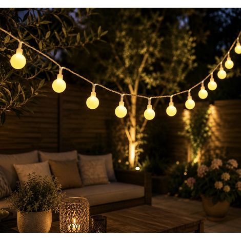 Glühlampen-Lichterkette – 50 Glühbirnen – 15 Meter – LED-Lichterkette für drinnen und draußen – Gartenbeleuchtung – Partybeleuchtung – Lichtergirlande (1/3)
