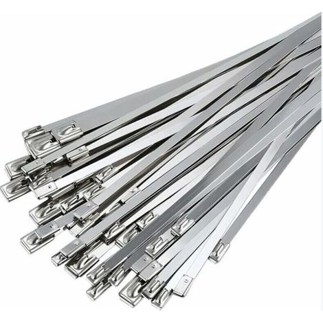 Collier de Serrage Inox 100 Pièces, 300mm×4,6mm Attache Câblées Acier Inoxydable, Collier de Serrage Inox Pour Enroulement D'échappement, Câbles Groupés, Entretenir les Clôtures et les Auvents (1/4)