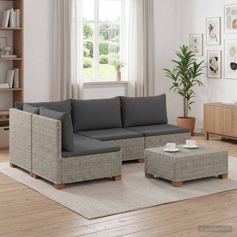 vidaXL 5 uds. Conjunto de Lounge de Ratán con Cojines GENDT Gris Kubu (1/5)