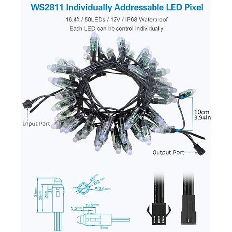 ALITOVE WS2811 12V 12mm RGB LED Pixel Module Billboard Home Decor (1/4)