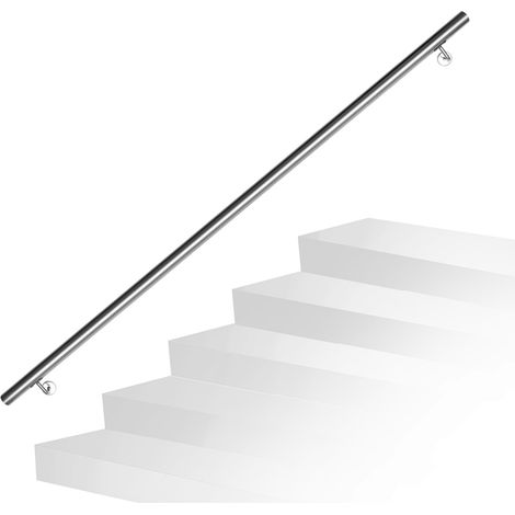 Randaco Corrimano in acciaio inox 180 cm appoggiamano a parete materiale di montaggio a parete per interni ed esterni