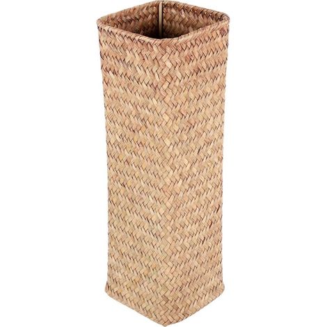 Tlily – Geflochtene Vase aus Rattan und Bambus, 30 cm – Braune Wohnaccessoires – Multifunktionaler Korb für Blumen und Obst
