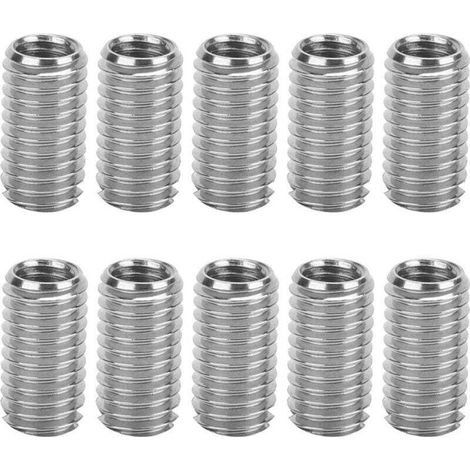 10 Pièces Inserts Filetés M6 Interne M8 Externe Lueur 15mm À Fente (1/4)