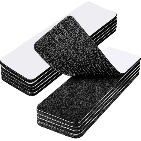 10 Pièces Scratch Autocollant Double Face Extra Fort, 3 X 10cm Adhésif Puissant Bande, Bandes de Scratch Autocollantes pour Tapis,Cadre Photos Et L'Artisanat,Maison,Bureau
