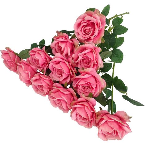 Rosas artificiales negras a granel: 12 tallos de 10 cm de diámetro, hechas de seda y plástico, perfectas para la decoración de bodas en negro y que pueden utilizarse como parte de ramos.