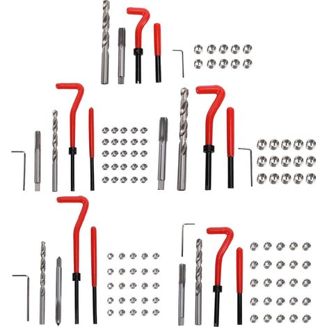 Ortviai Kit de Réparation de Filetages 125 Pièces en Acier Inoxydable 304 M5 à M12 avec Forets, Tarauds et Inserts (1/5)